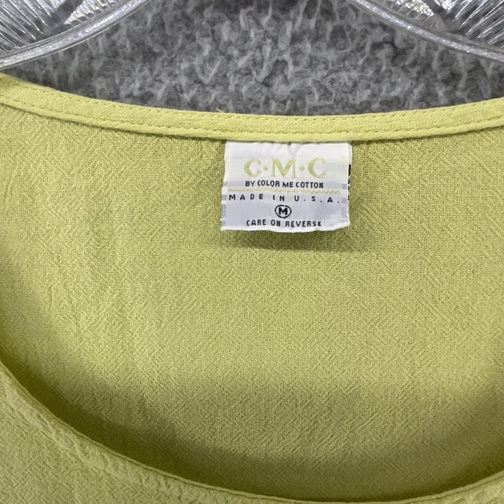 Color Me Cotton Dress‎ Womens Medium Yellow Short Sleeve Pockets Knee Length USA - Picture 2 of 6